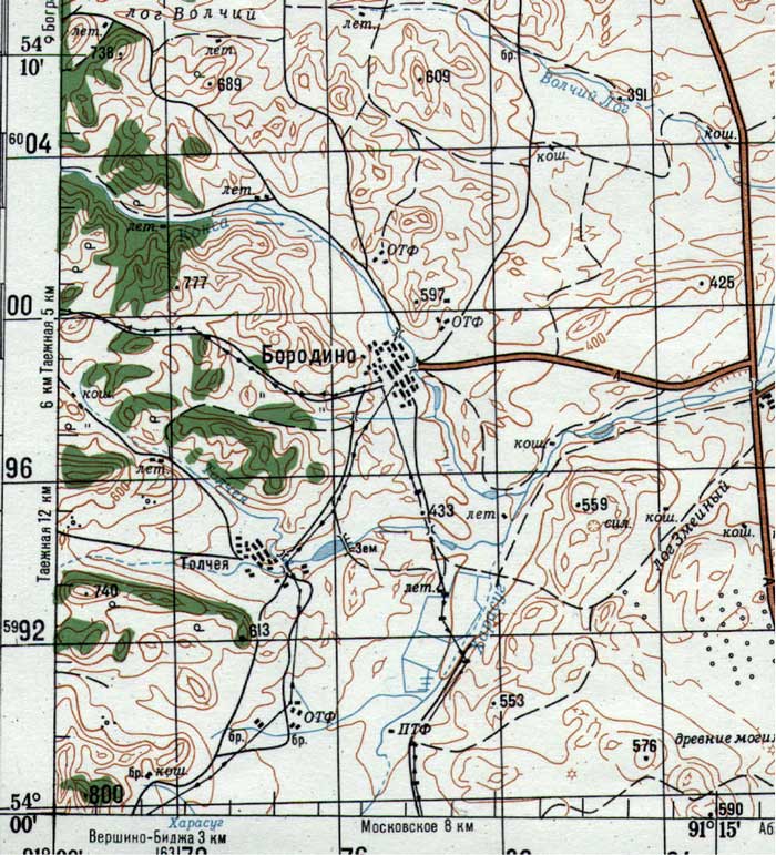 Красноярск краснотуранск карта