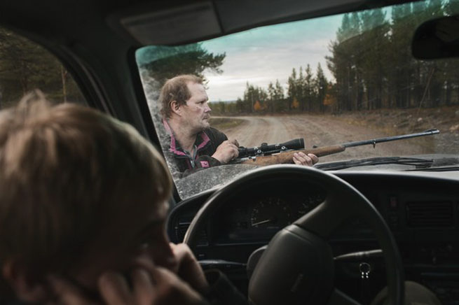 Один выстрел и саамский охотник на северных оленей обеспечит свою семью едой, Лапландия, Швеция