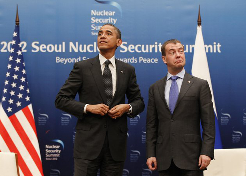 Дмитрий Медведев и Барак Обама. AP Photo/Pablo Martinez Monsivais