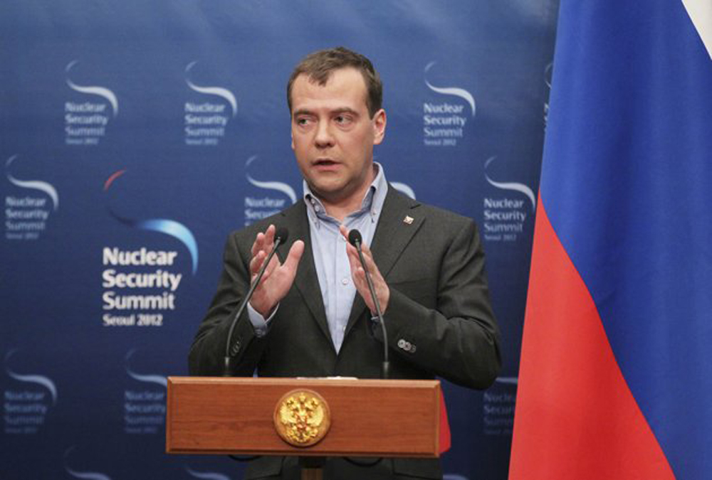 Дмитрий Медведев выступает на пресс-конференции. RIA Novosti/Ekaterina Shtukina